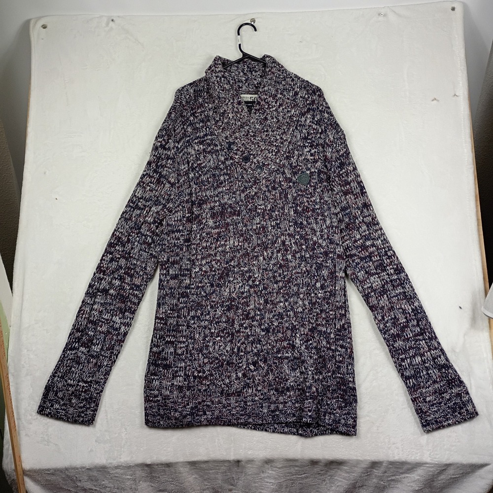 Parish Nation Sweater Mens 5X plus size big Marled Shawl Collar Chunky Gorpcore